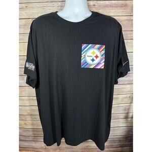 Mens 3XL Pittsburgh Steelers Nike Black Crucial Catch Sideline Tri‑Blend T Shirt